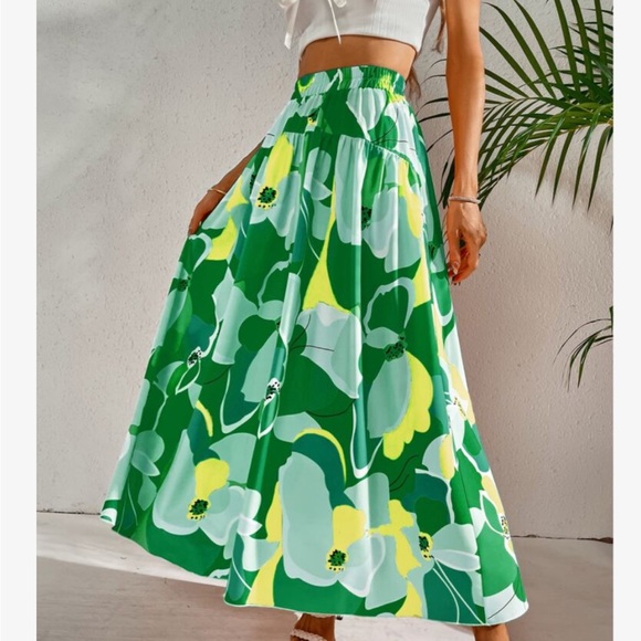 Bohemian Boho Floral Tropical Maxi Skirt Purple - Picture 11 of 17